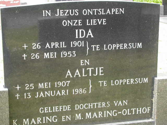 grafsteen van ida en aaltje maring.